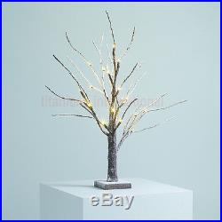 2ft Snowy Effect Warm White Twig Tree Pre-lit 24 LED Indoor / Outdoor