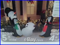 2pc Airblown Inflatable Christmas Penguins Snowman Christmas Yard Decoration 5x4