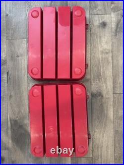 2x Sterilite Christmas Ornament Storage Case Red 32 Adjustable Stackable 1979