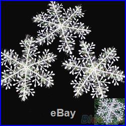 30Pcs New Classic White Snowflake Ornaments Christmas Holiday Party Home Decor
