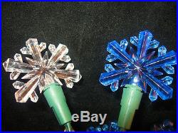 30 Blue & White LED Snowflake Christmas Light Set Indoor/Outdoor NEW FREE SHIP
