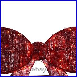 30 LED Twinkling Red Glitter Bow Modern Farmhouse Christmas Hanging Decor