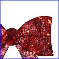 30 LED Twinkling Red Glitter Bow Modern Farmhouse Christmas Hanging Decor