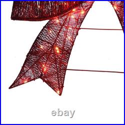 30 LED Twinkling Red Glitter Bow Modern Farmhouse Christmas Hanging Decor