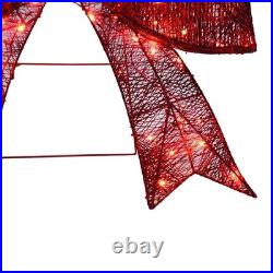 30 LED Twinkling Red Glitter Bow Modern Farmhouse Christmas Hanging Decor