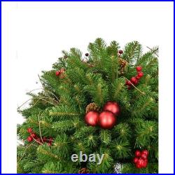 30 in. Artificial Christmas Joyful Porch Tree in Pedestal Urn with Pinecones