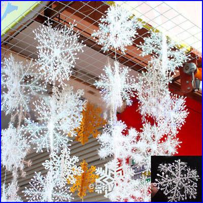 30pcs Christmas Holiday Party White Snowflake Charms Festival Ornaments Decor