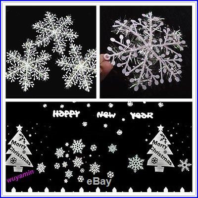 30pcs White Snowflake Ornaments Christmas Tree Decorations Home Festival Decor
