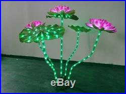 31.5 LED Lotus Light 3 Pink Lotus+2 Green Leaf Indoor Home Holiday Wedding Deco