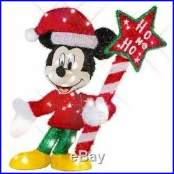 31 CHRISTMAS LIGHTED DISNEY MICKEY MOUSE With SANTA HAT YARD DECORATION 3D