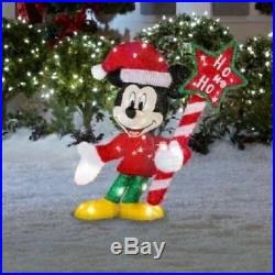 31 CHRISTMAS LIGHTED DISNEY MICKEY MOUSE With SANTA HAT YARD DECORATION 3D