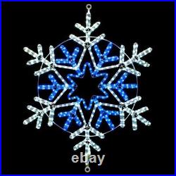 31 Inch Cool White and Blue LED Rope Light Snowflake Motif v2 Lighted Silhouet