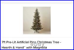 $325 7 ft Heart&Hand with Magnolia 46 Pre-Lit Indexed Baslam Fir Christmas Tree