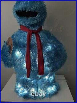 32 Christmas Holiday Sesame Street COOKIE MONSTER Pre-lit Yard Art In Box