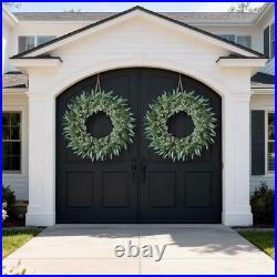 32'' Eucalyptus and Babys Breath Flowers Wreath for Front Door Large Artifi