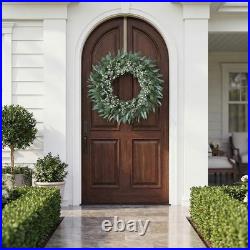 32'' Eucalyptus and Babys Breath Flowers Wreath for Front Door Large Artifi