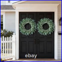 32'' Eucalyptus and Babys Breath Flowers Wreath for Front Door Large Artifi