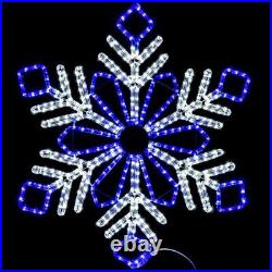 32 Inch Cool White and Blue LED Rope Light Snowflake Motif v1 Lighted Silhouet