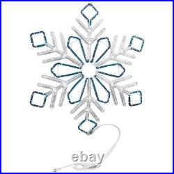 32 Inch Cool White and Blue LED Rope Light Snowflake Motif v1 Lighted Silhouet