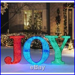 32 Tall Christmas Holiday LED Lighted Outdoor JOY Sign Yard Decor MULTI-COLOR