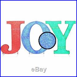 32 Tall Christmas Holiday LED Lighted Outdoor JOY Sign Yard Decor MULTI-COLOR