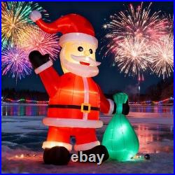 33FT Inflatable Christmas Cute Santa Claus with Light for Yard Decoration Party