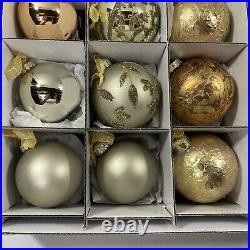 33 Pc FRONTGATE HOLIDAY COLLECTION CHRISTMAS ORNAMENTS Winter Nights Glass Balls
