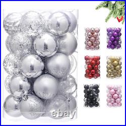 34Ct Christmas Balls Ornaments, 60Mm/2.36 Shatterproof Christmas Tree Ornaments