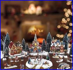 34 Piece Table Top Christmas Village Scene With Lights And Music