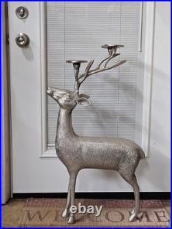 34 Tall Aluminum Christmas Reindeer Candle Holder Candalabra Indoor/Outdoor