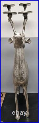 34 Tall Aluminum Christmas Reindeer Candle Holder Candalabra Indoor/Outdoor 34 Tall Aluminum Christmas Reindeer Candle Holder Candalabra Indoor/Outdoor