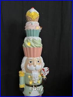 35 Pastel Nutcracker WithCupcake On Head & Candy, Christmas Decor Outdoor/Indoor