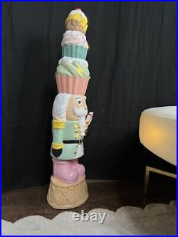 35 Pastel Nutcracker WithCupcake On Head & Candy, Christmas Decor Outdoor/Indoor