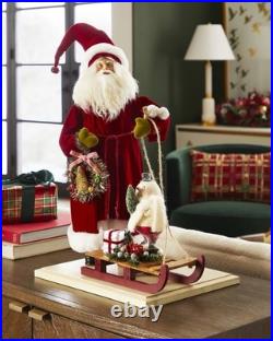 $365 Lynn Haney By One Hundred 80 Degrees Red Santa with Snowman Figurine 20
