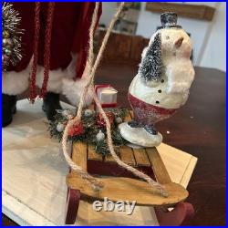 $365 Lynn Haney By One Hundred 80 Degrees Red Santa with Snowman Figurine 20 $365 Lynn Haney By One Hundred 80 Degrees Red Santa with Snowman Figurine 20