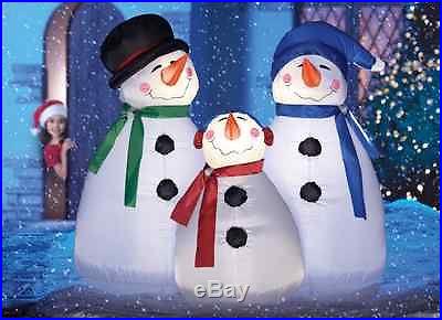 36 AIR BLOWN LIGHTED SNOWMAN FAMILY TRIO Inflatable Christmas Yard Decor