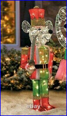 36 Christmas Lighted Nutcracker Mouse & Ballerina Mouse Yard Decor Set of 2