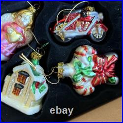 36 Christmas Ornaments Collection Vintage Handblown Handpainted Wood Brass Box