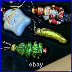 36 Christmas Ornaments Collection Vintage Handblown Handpainted Wood Brass Box