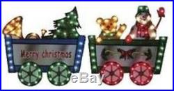 36 Lighted Merry Christmas Train Sign with Control Box Multicolored Light Decor