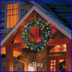 36 Lighted Outdoor Brilliant Christmas Wreath Multi Lights Holiday Yard Decor