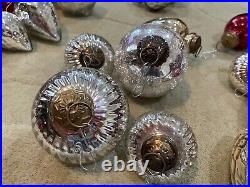 36 Restoration Hardware Mercury Glass ornaments in different sizes shapes colors