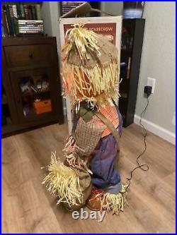 36 Tall FIBER OPTIC Scarecrow GEMMY 2005 With Box WORKS Pumpkin Head HALLOWEEN