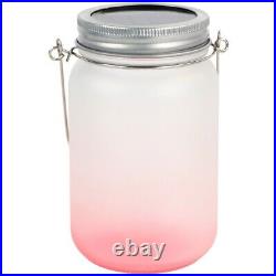 36pc 16oz Sublimation Blank Frosted Gradient Mason Jar with Lantern Lid&Metal Rope