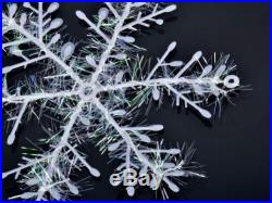 36pcs Christmas Tree Decoration Snowflake Hangers/Shimmering White Xmas Decor
