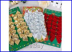 36pcs/set Christmas Bow Tree Ornaments Hanging Decorations Festival Home Room De