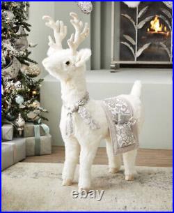 39 Ditz Design (Hen House) Celebration Reindeer Footrest Christmas Decor White