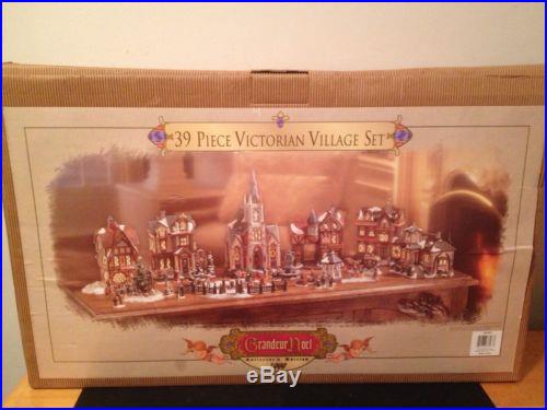 39 Piece Victorian Village Set Grandeur Noel Collectors Edition 1999