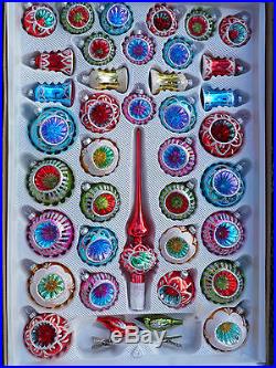39 Vintage Retro Concave Glass Ornaments Christmas Tree Baubles Decoration