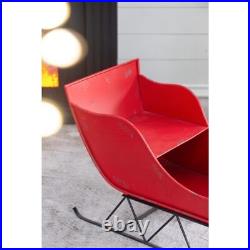 39x17.7x22H Iron Red/Black Sleigh Large, Distressed Christmas Santa Sleigh